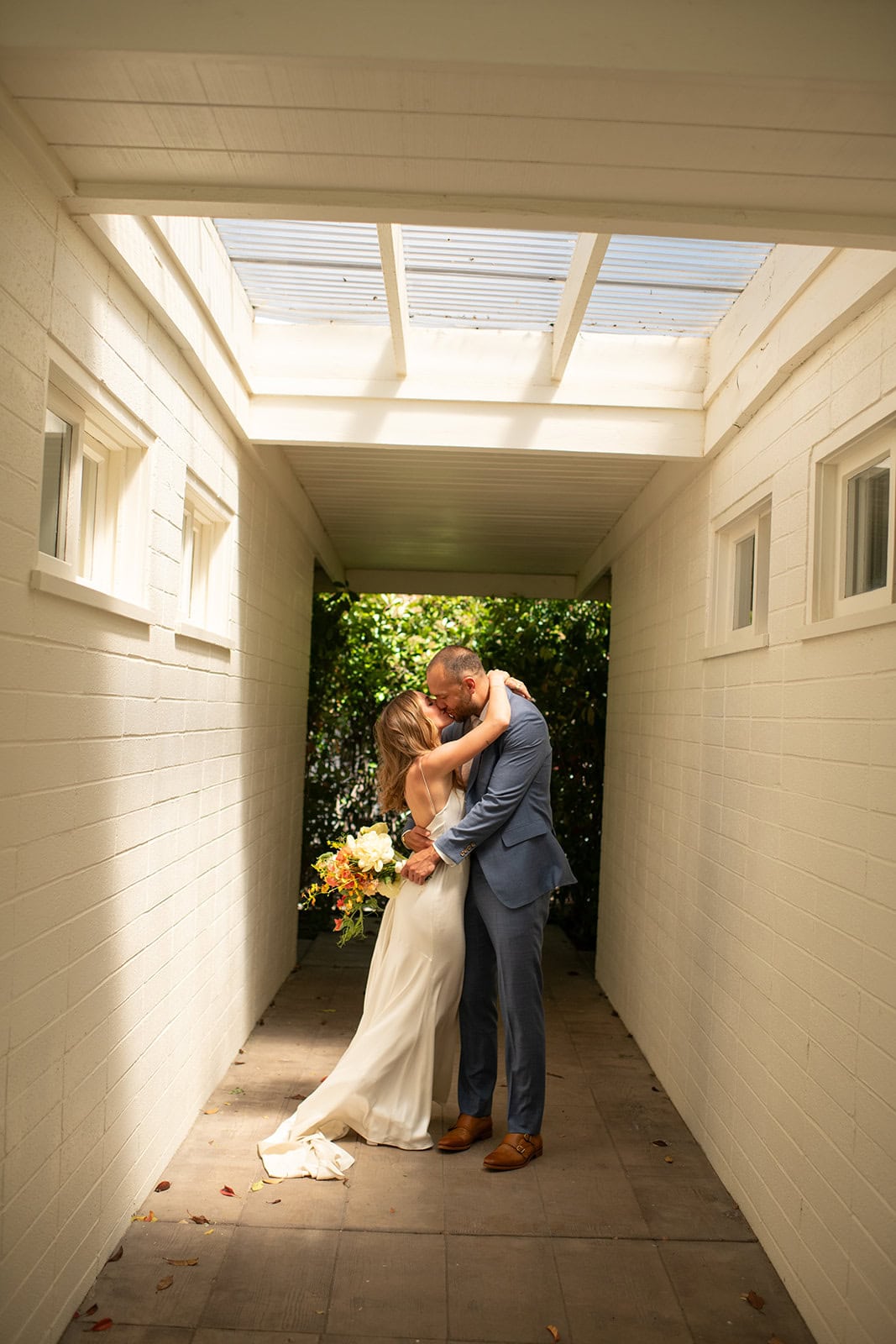 couple at their small intimate wedding