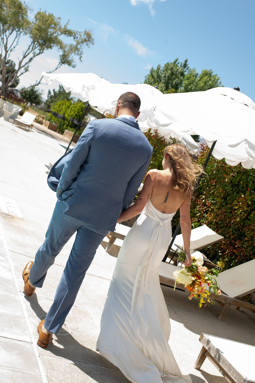 couple at their small intimate wedding