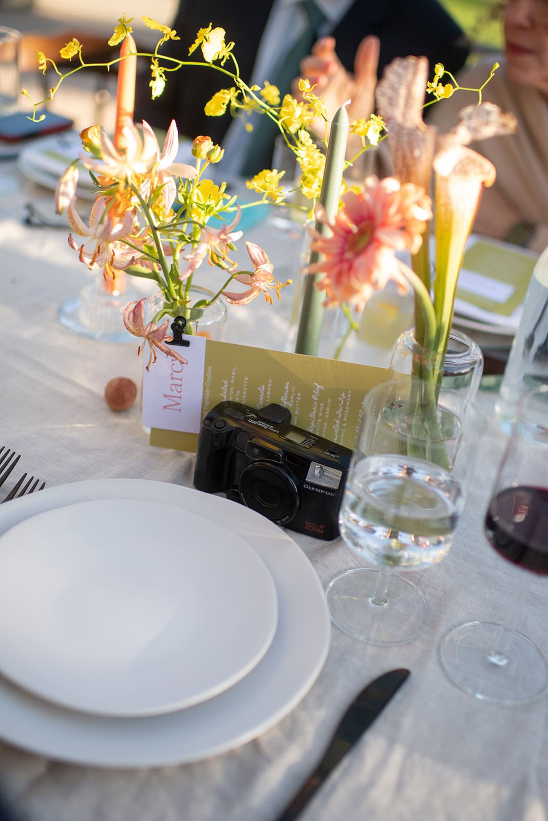 reception decor at a small intimate wedding