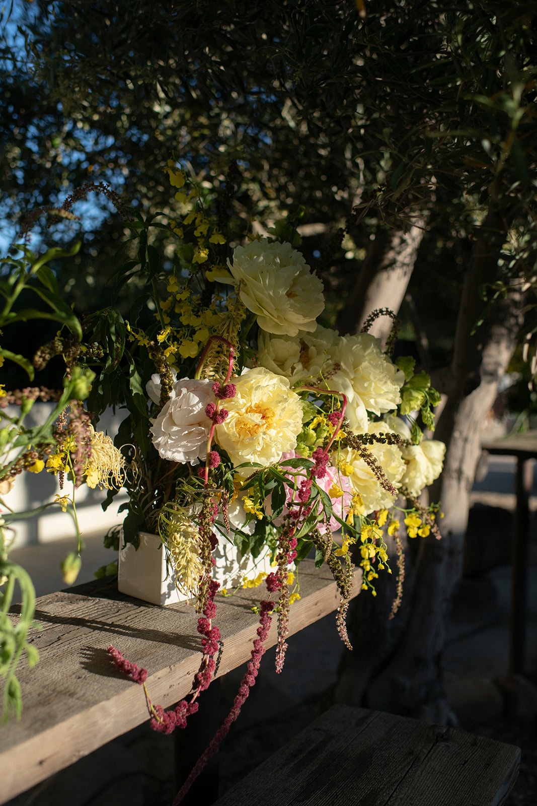 reception decor at a small intimate wedding