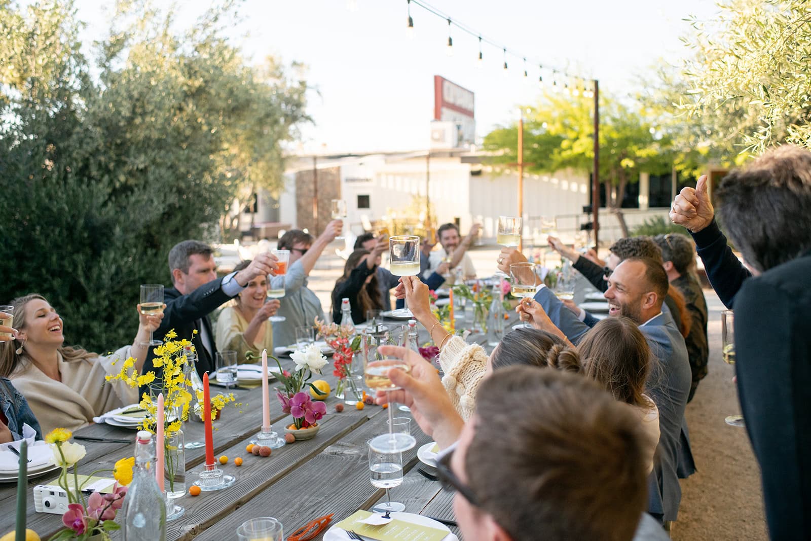 reception decor at a small intimate wedding