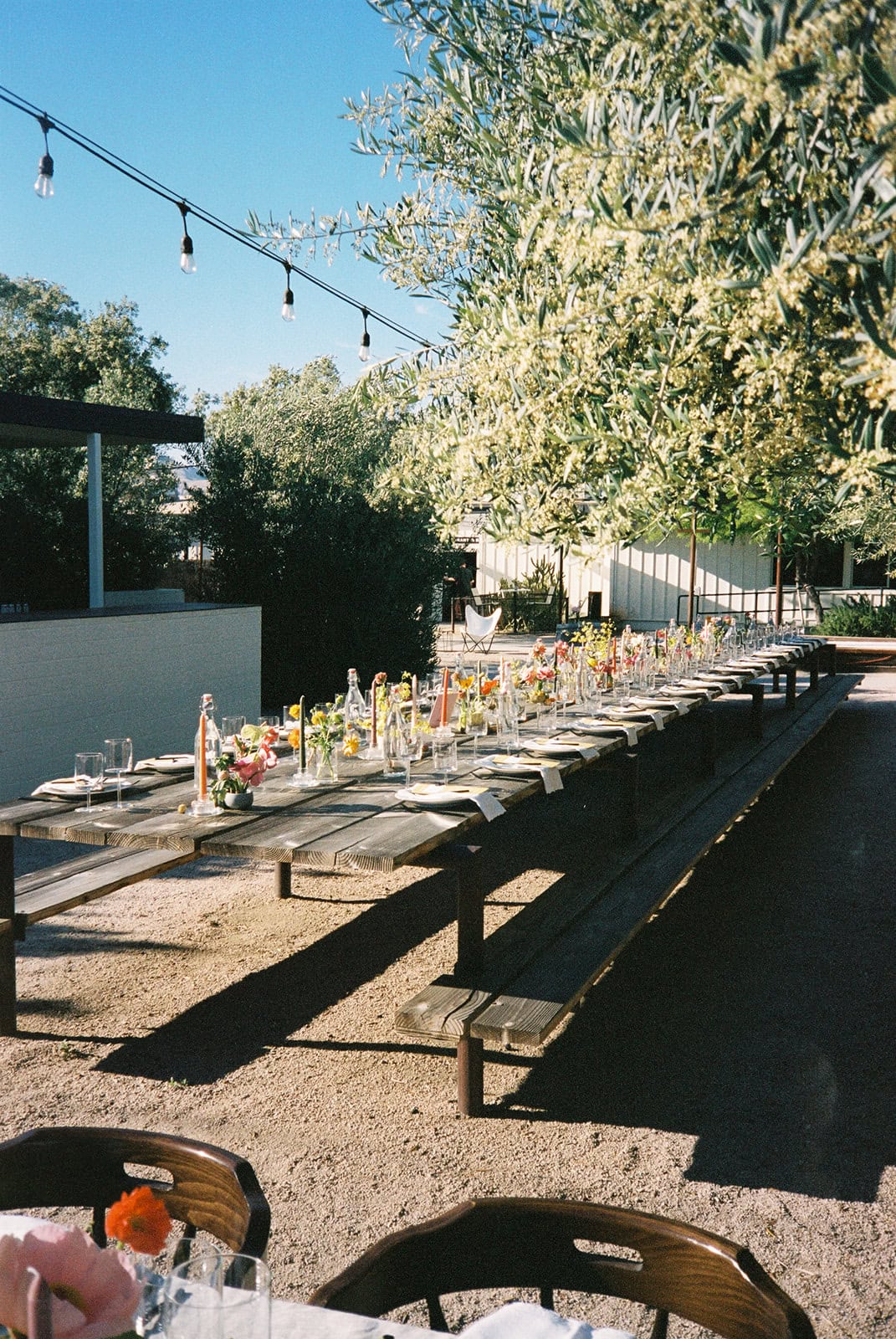 reception decor at a small intimate wedding