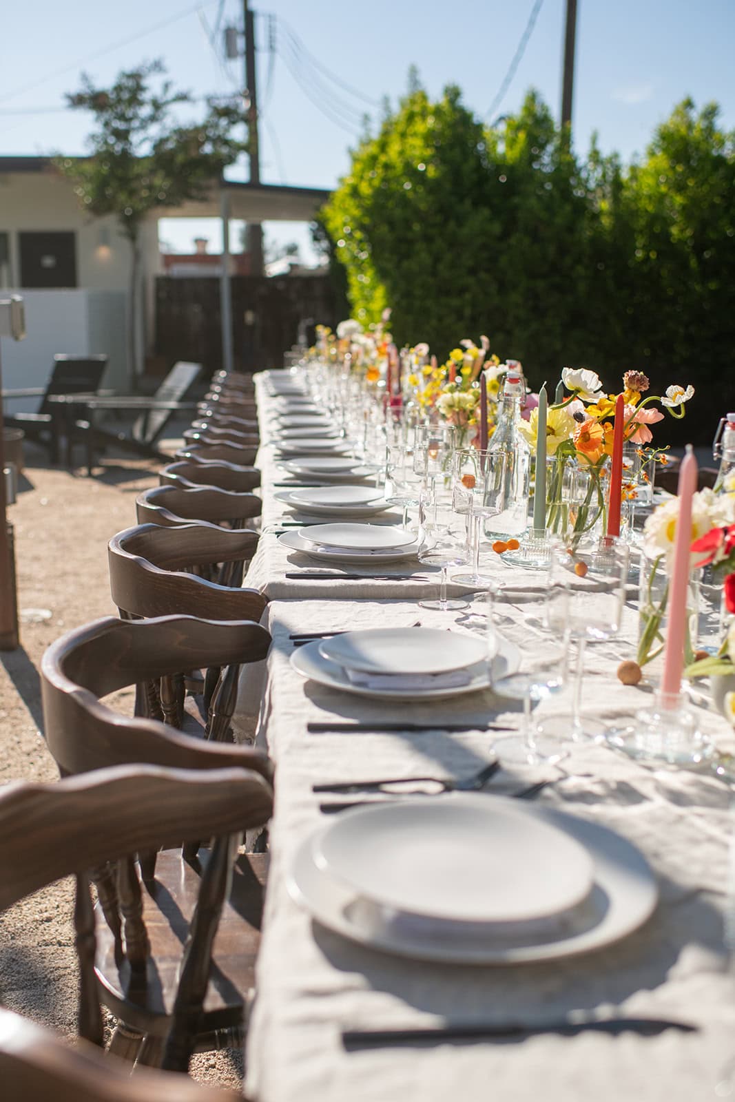 reception decor at a small intimate wedding