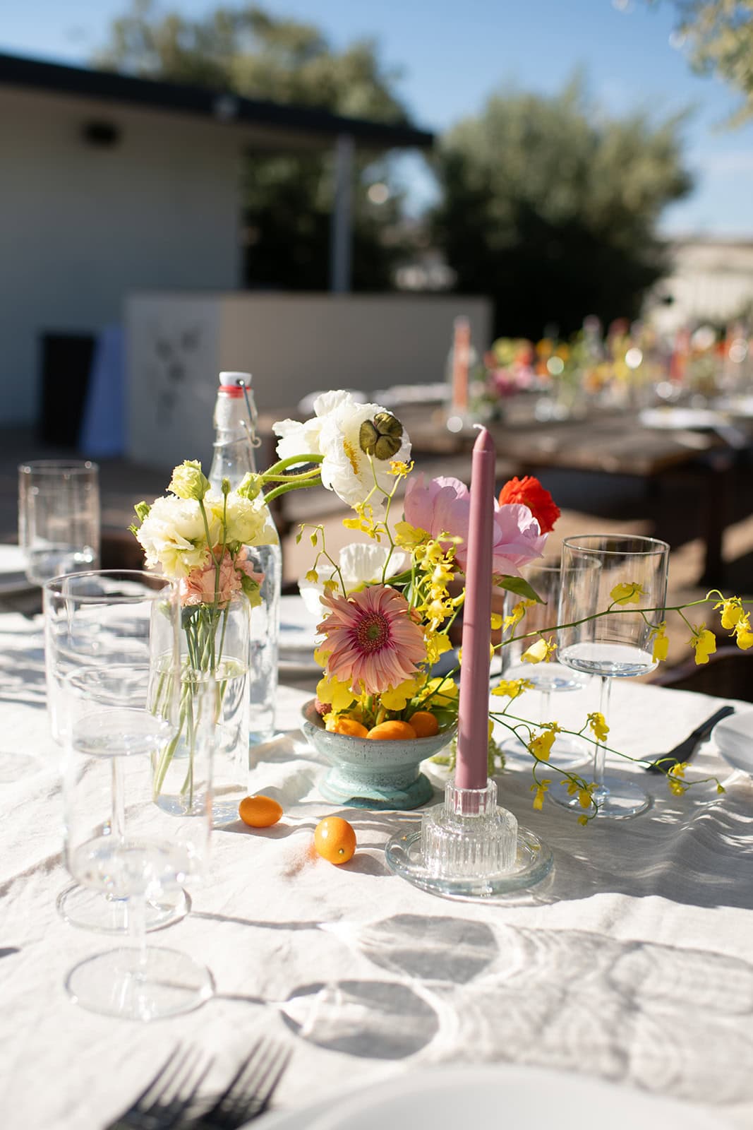 reception decor at a small intimate wedding