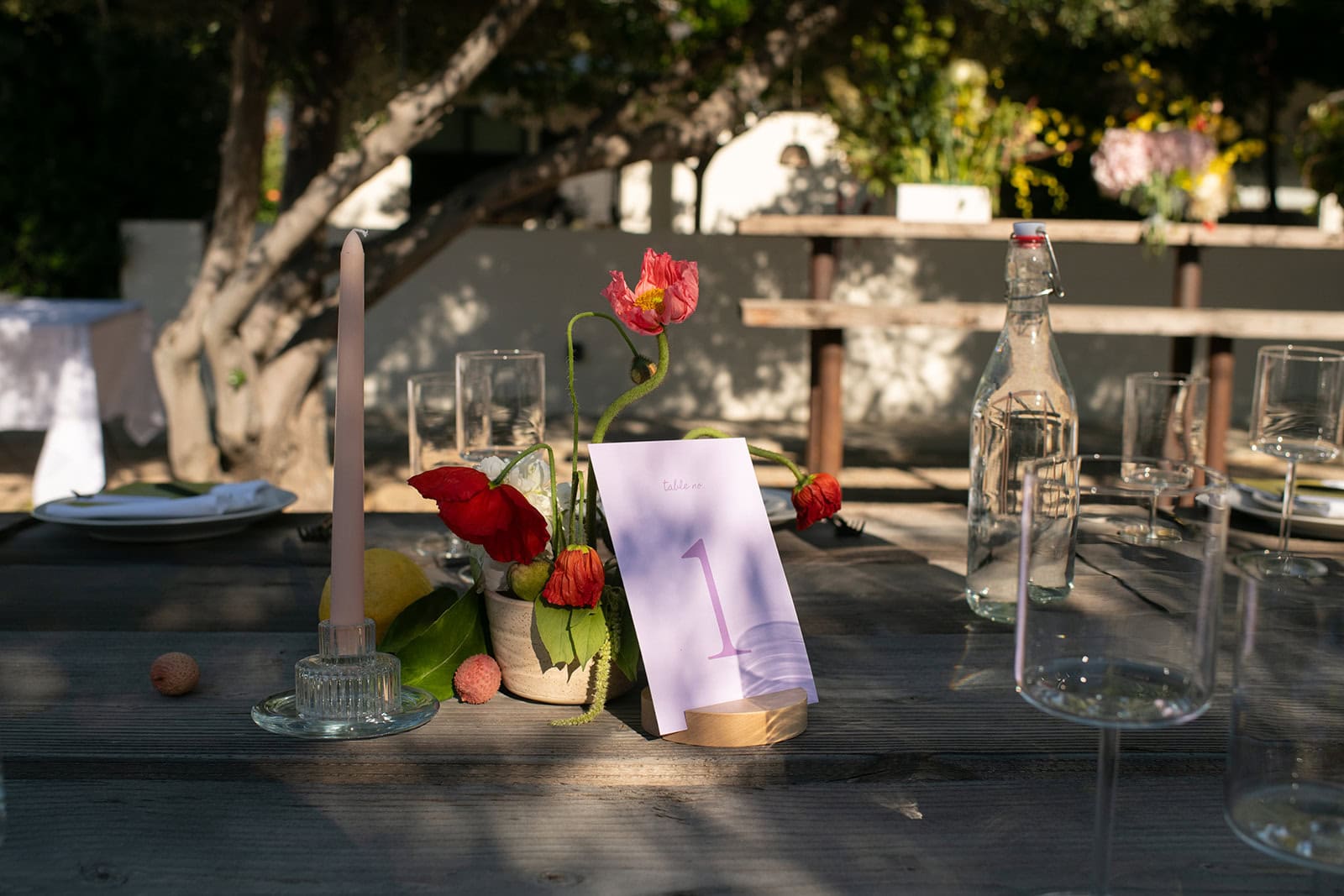 reception decor at a small intimate wedding