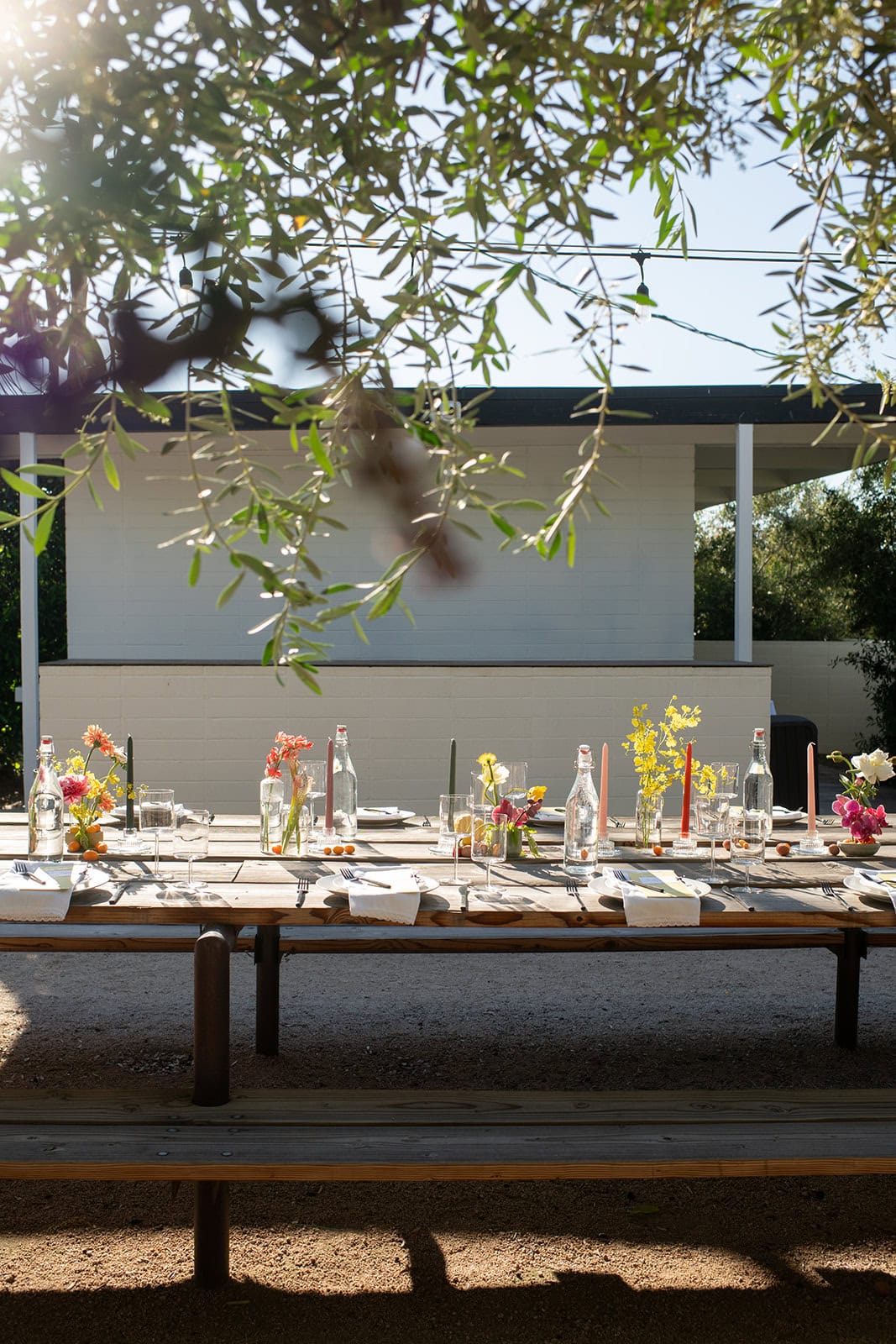 reception decor at a small intimate wedding