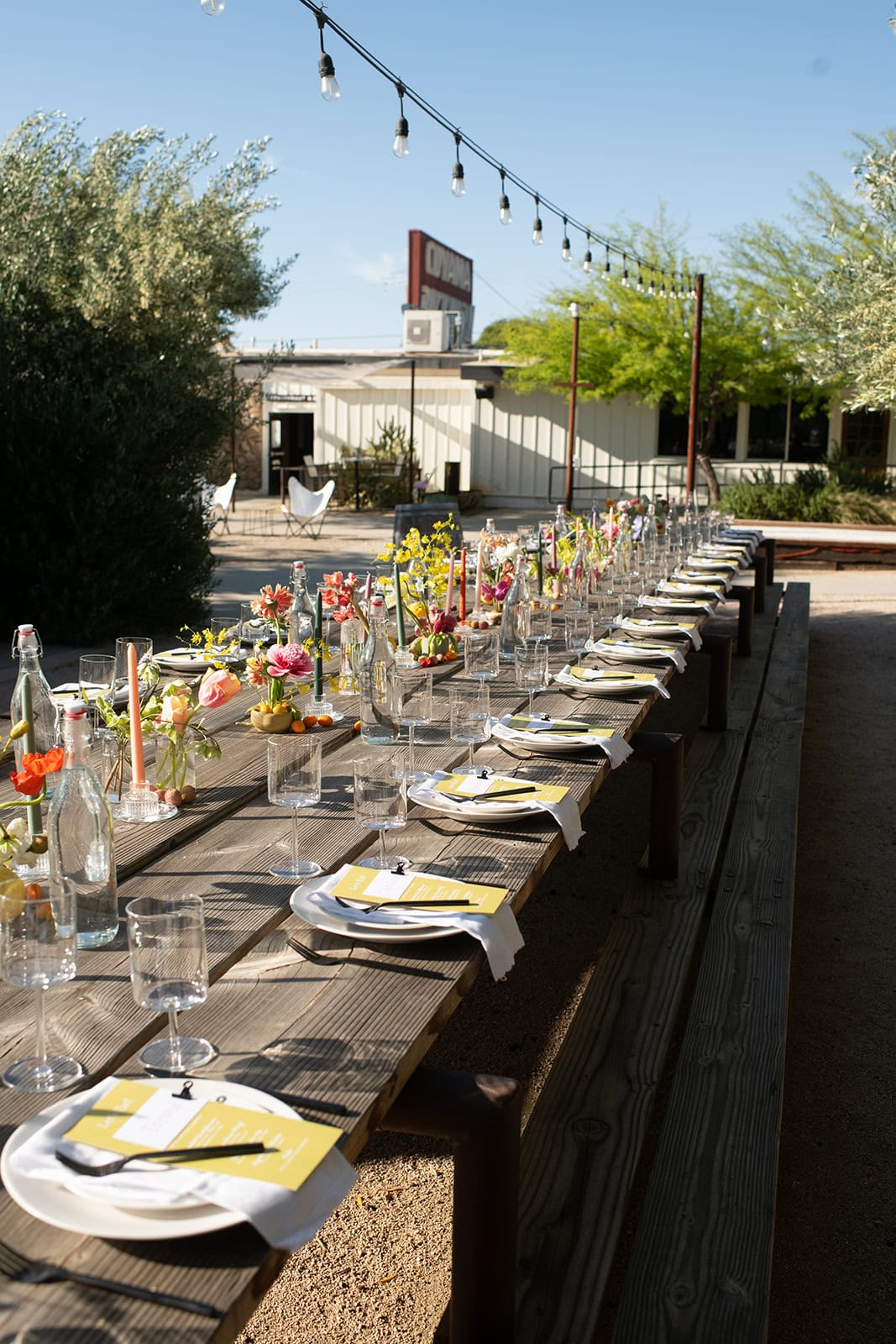 reception decor at a small intimate wedding