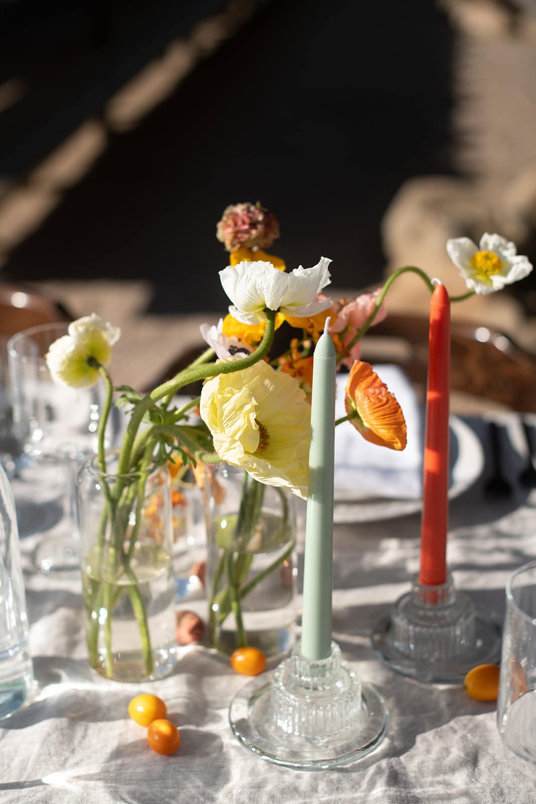 reception decor at a small intimate wedding