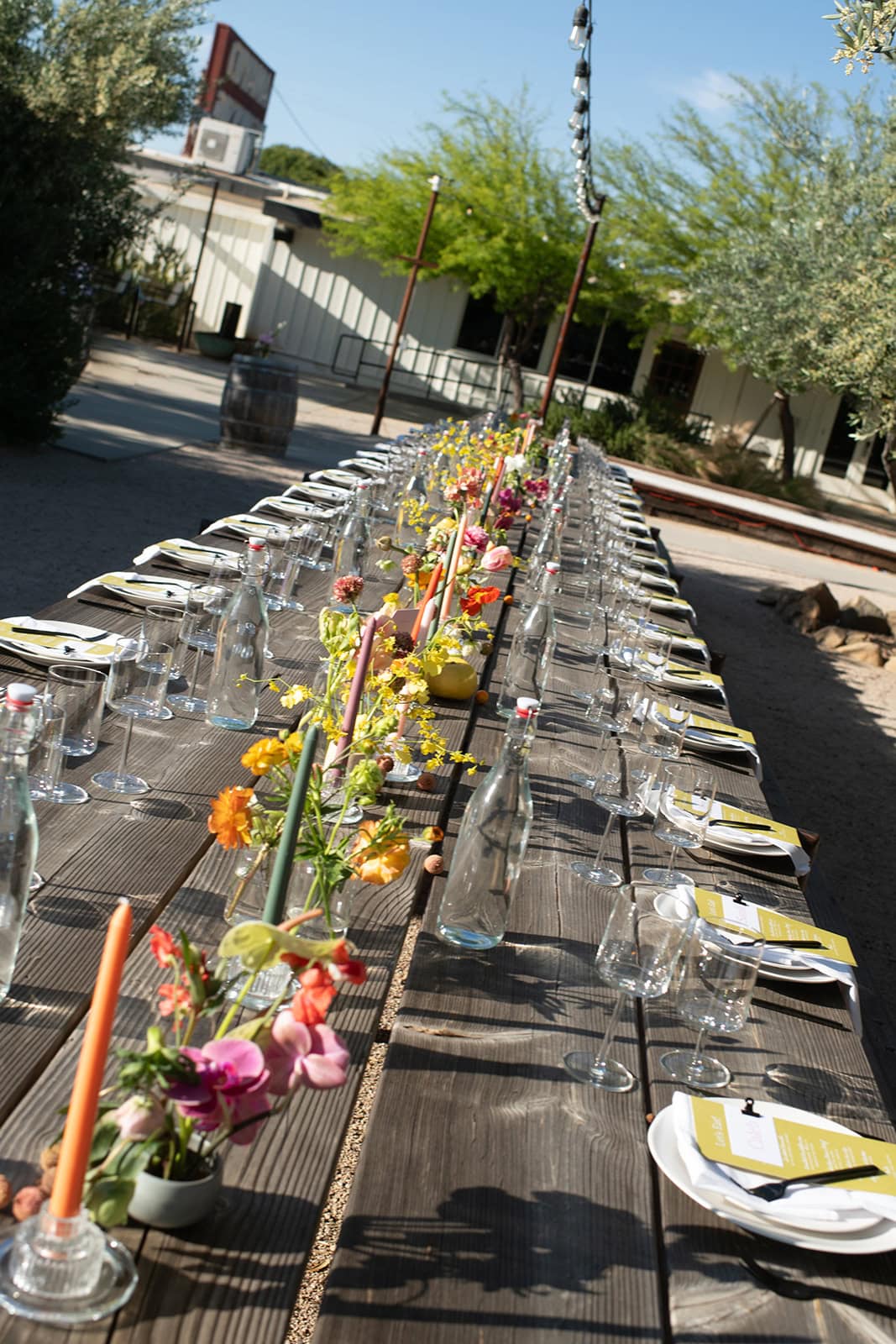 reception decor at a small intimate wedding