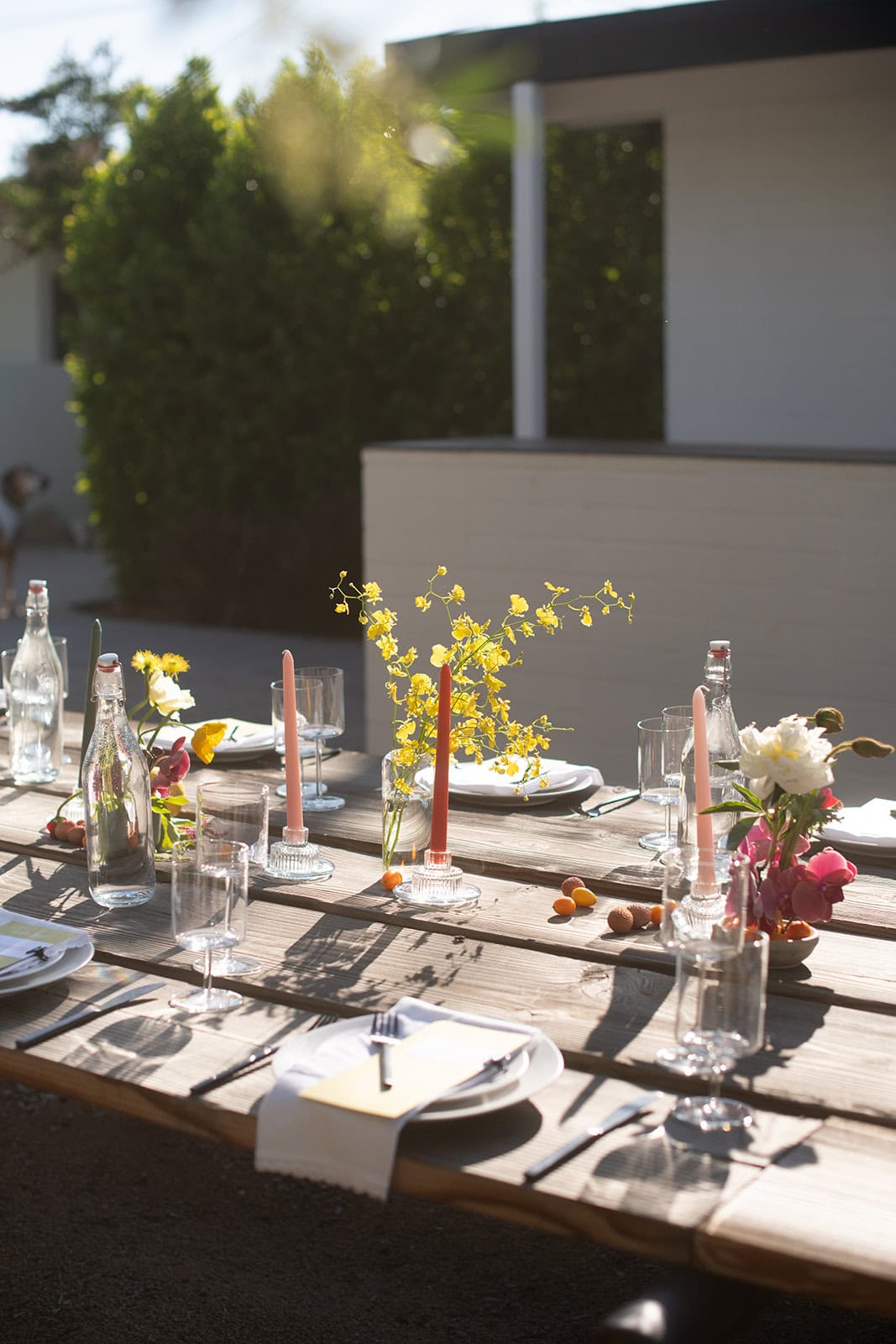 reception decor at a small intimate wedding