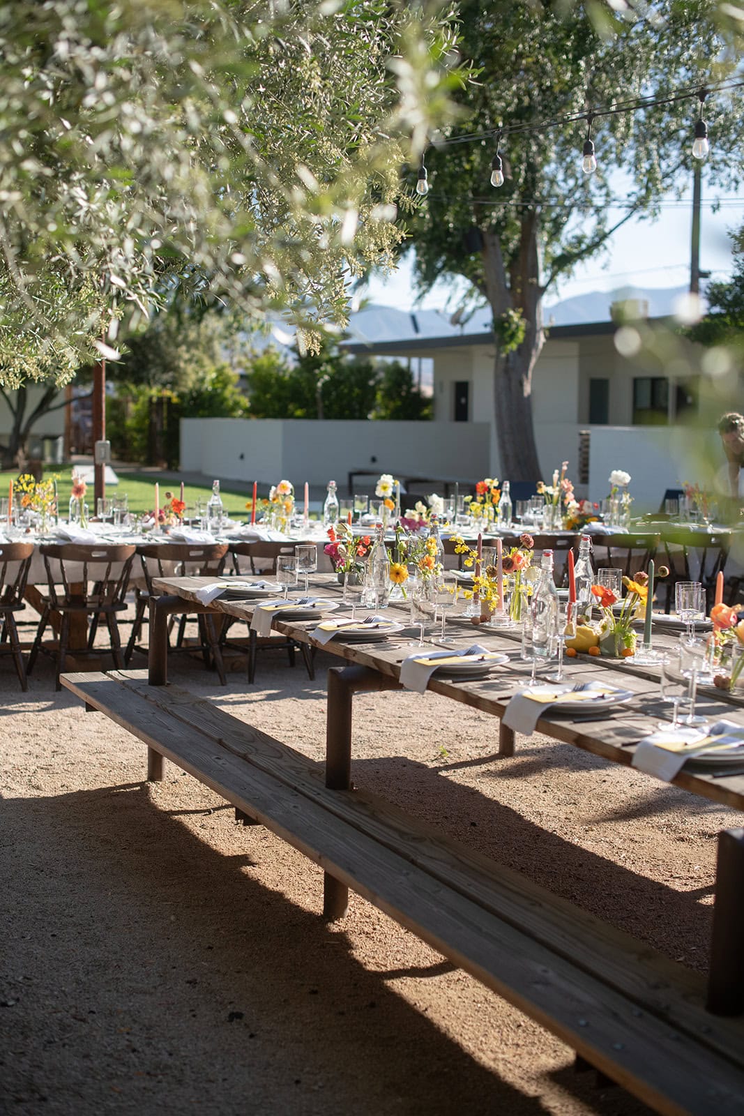 reception decor at a small intimate wedding